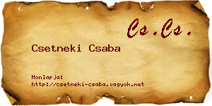 Csetneki Csaba névjegykártya