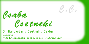 csaba csetneki business card